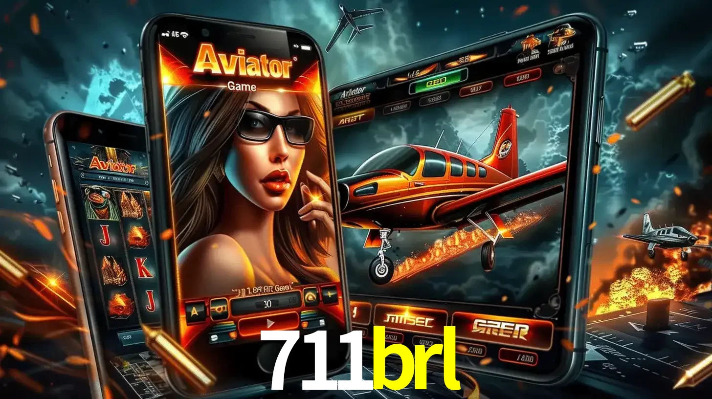 O popular jogo de apostas Aviator exibido em vários celulares e tablets, mostrando a interface emocionante e a ação de voo disponíveis para jogar agora no 711brl.