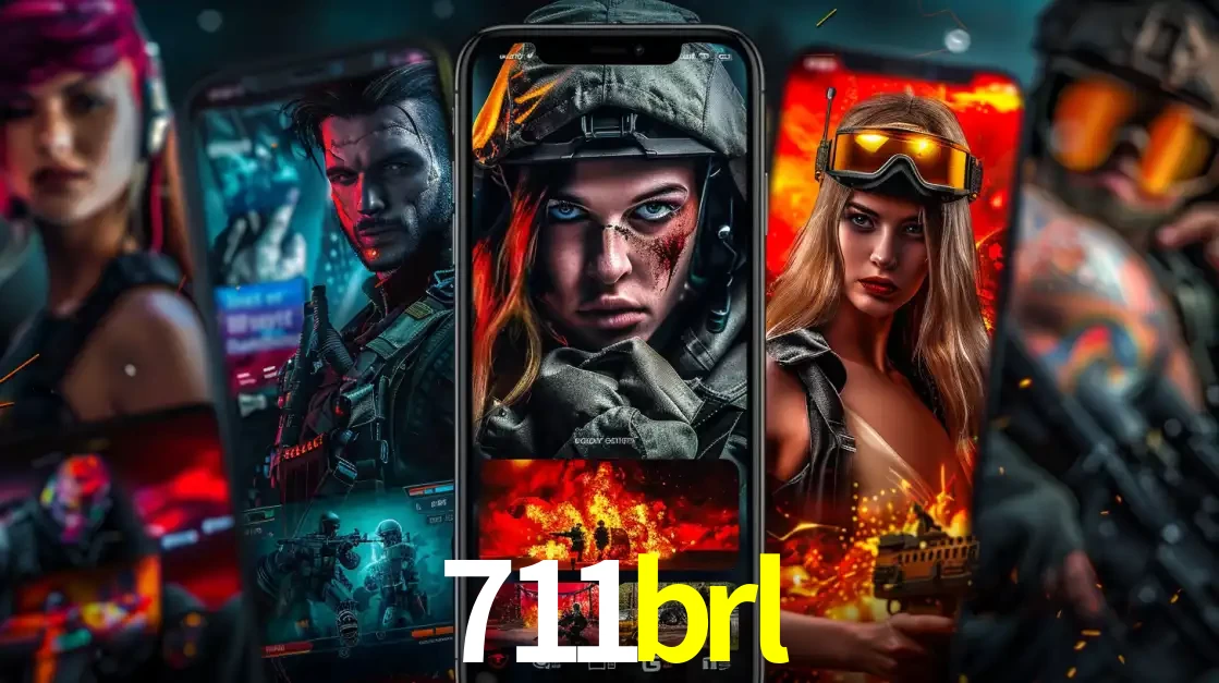 Montagem de telas de celular mostrando diversos personagens, masculinos e femininos, de um jogo de tiro, ilustrando a diversidade de equipes de e-sports para apostar no 711brl.